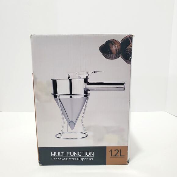 Stainless Steel Pancake Batter Dispenser Funnel Dispenser w/ Stand Detachable - Picture 1 of 11